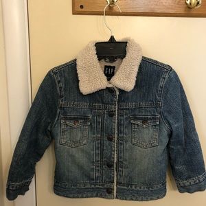 GAP Kids Denim and Sherpa Jacket Size 4/XS